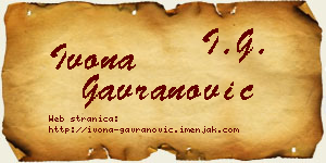 Ivona Gavranović vizit kartica